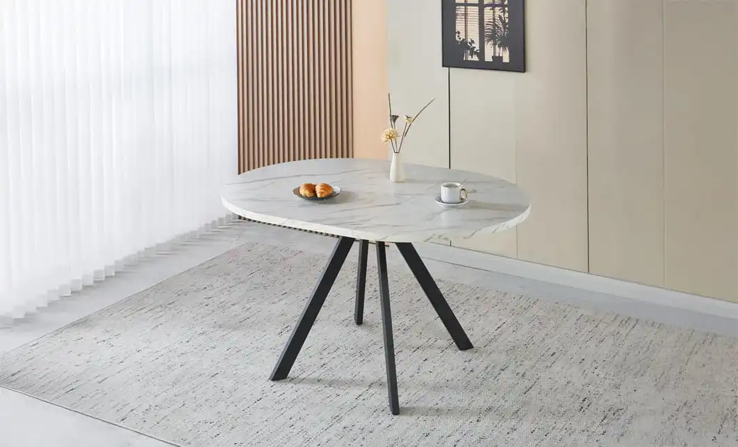 Masă Living Extensibilă DTW0902MBE Alb Ceramic 4
