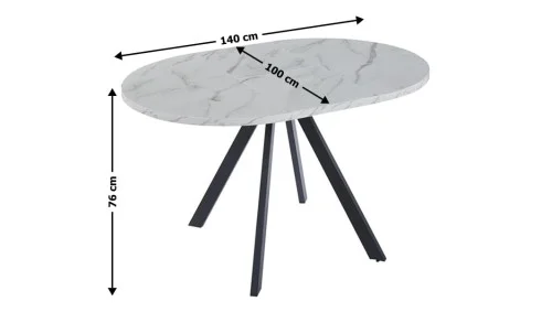 Masă Living Extensibilă DTW0902MBE Alb Ceramic