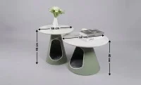 Set Măsuțe Cafea KJCT021 Alb / Verde