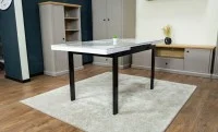 Masă Extensibilă Blat Ceramic Alb-Cappuccino KJT416 / DT018 7