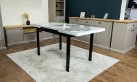 Masă Extensibilă Blat Ceramic Alb-Cappuccino KJT416 / DT018 4