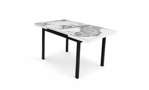 Masă Extensibilă Blat Ceramic Alb-Cappuccino KJT416 / DT018