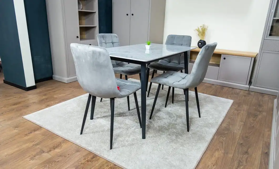 Set Masă Living cu 4 Scaune KJD6314 Gri 5