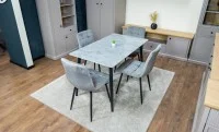 Set Masă Living cu 4 Scaune KJD6314 Gri 6