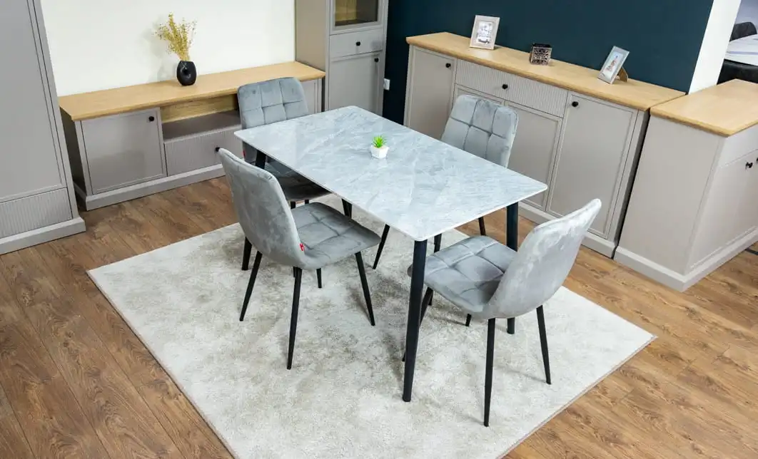 Set Masă Living cu 4 Scaune KJD6314 Gri 3