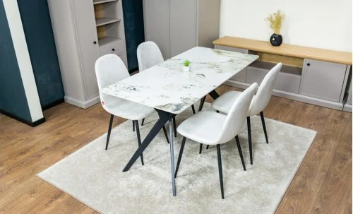 Set Masă Living cu 4 Scaune KJD6315 Bej