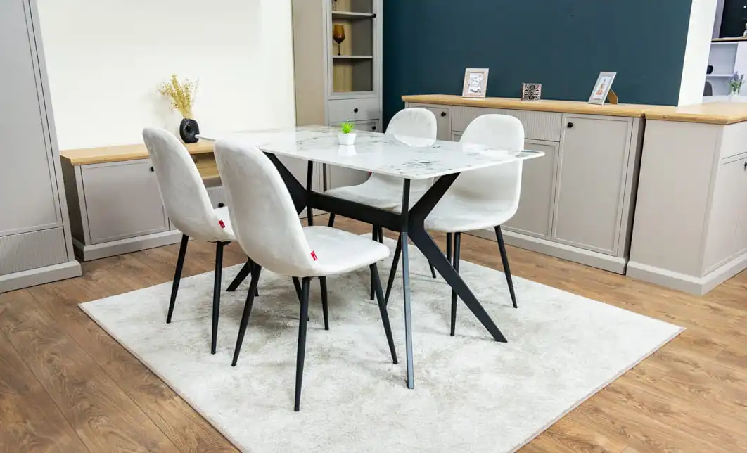 Set Masă Living cu 4 Scaune KJD6315 Bej 8