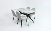 Set Masă Living cu 4 Scaune KJD6315 Bej