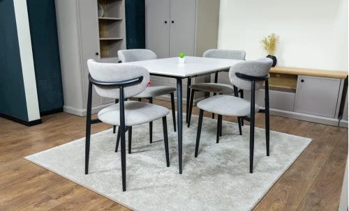 Set Masă Living Extensibilă cu 4 Scaune KJD6316 Gri
