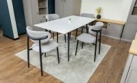 Set Masă Living Extensibilă cu 4 Scaune KJD6316 Gri 9