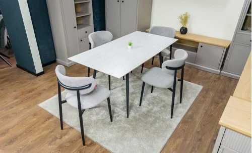 Set Masă Living Extensibilă cu 4 Scaune KJD6316 Gri