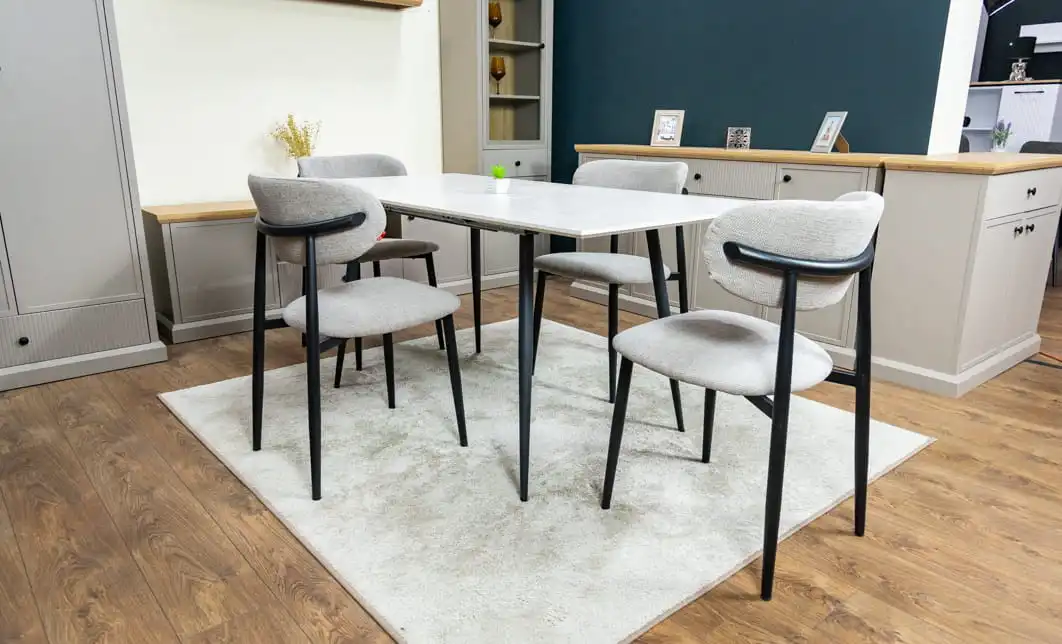 Set Masă Living Extensibilă cu 4 Scaune KJD6316 Gri 4
