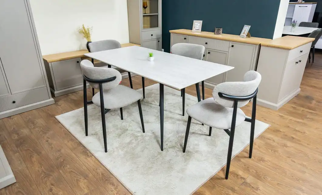 Set Masă Living Extensibilă cu 4 Scaune KJD6316 Gri 3