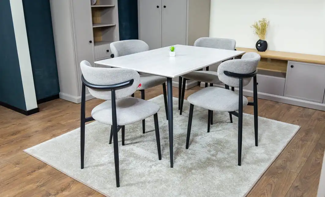 Set Masă Living Extensibilă cu 4 Scaune KJD6316 Gri 6