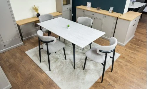 Set Masă Living Extensibilă cu 4 Scaune KJD6316 Gri