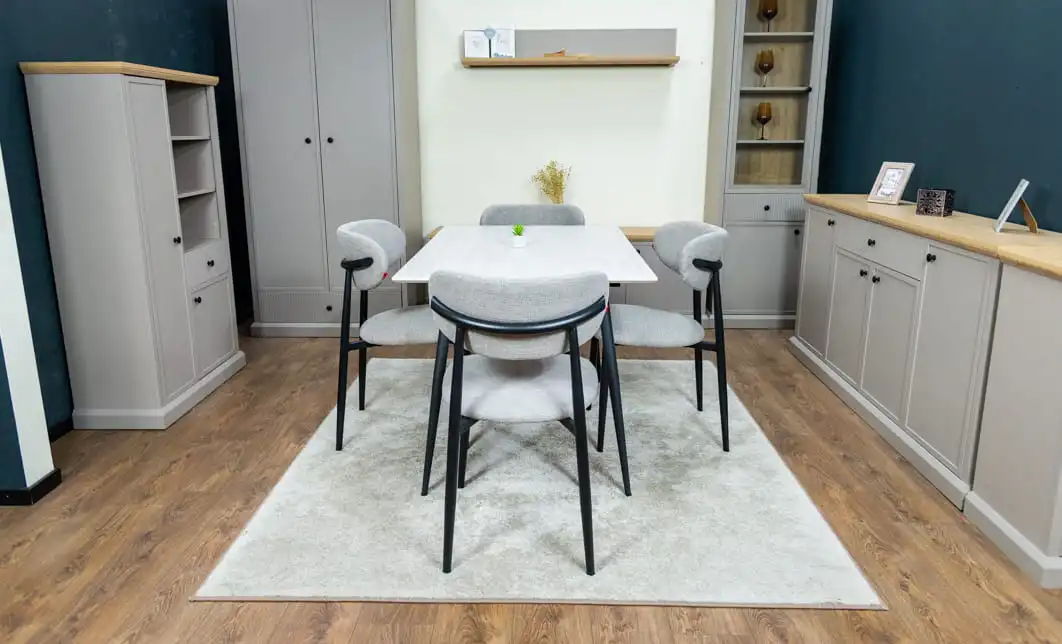 Set Masă Living Extensibilă cu 4 Scaune KJD6316 Gri