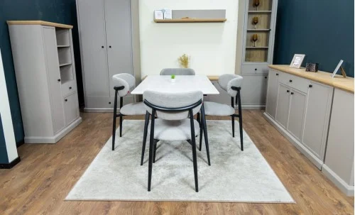 Set Masă Living Extensibilă cu 4 Scaune KJD6316 Gri