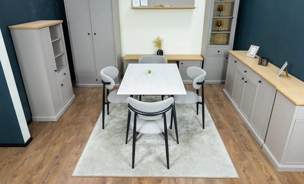 Set Masă Living Extensibilă cu 4 Scaune KJD6316 Gri