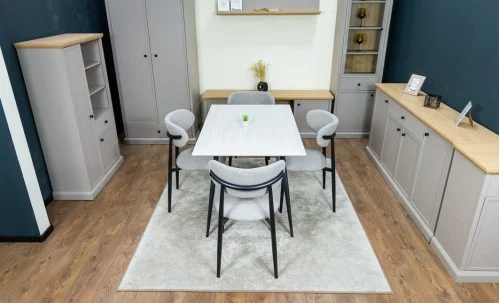 Set Masă Living Extensibilă cu 4 Scaune KJD6316 Gri