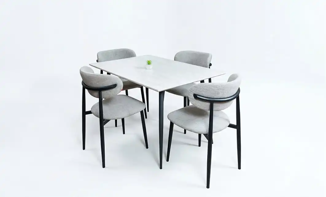 Set Masă Living Extensibilă cu 4 Scaune KJD6316 Gri 2