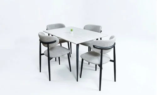 Set Masă Living Extensibilă cu 4 Scaune KJD6316 Gri