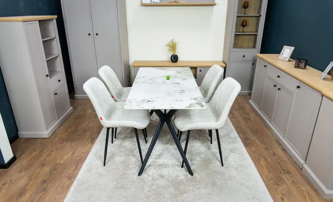 Set Masă Living cu 4 Scaune KJD6317 Bej 8