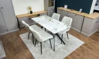 Set Masă Living cu 4 Scaune KJD6317 Bej 3