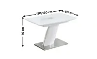 Set Masă Living Extensibilă KJT380 Alb cu 4 Scaune KJC356 Bej 2