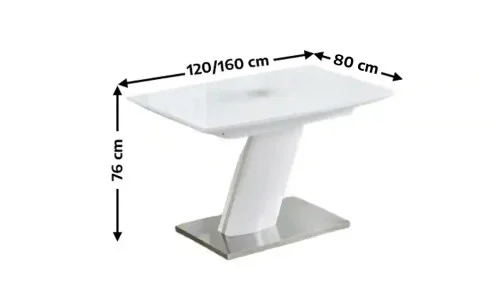 Set Masă Living Extensibilă KJT380 Alb cu 4 Scaune KJC356 Bej