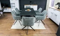 Set Masă Living Extensibilă KJT416 Neagră cu 6 Scaune DCM0112AS Gri 4