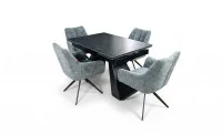 Set Masă Living Extensibilă KJT416 Neagră cu 4 Scaune DCM0112AS Gri 1