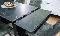 Set Masă Living Extensibilă KJT416 Neagră cu 6 Scaune J262-L Gri 5