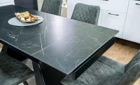 Set Masă Living Extensibilă KJT416 Neagră cu 6 Scaune J262-L Gri 6
