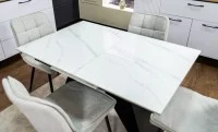 Set Masă Living Extensibilă KJT417 Albă cu 4 Scaune DCM2001AF Bej 4