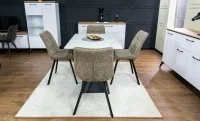 Set Masă Living Extensibilă KJT417 Albă cu 4 Scaune DCM1801CF Maro 2