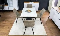 Set Masă Living Extensibilă KJT417 Albă cu 4 Scaune DCM1801CF Maro 3