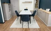 Set Masă Living Extensibilă KJT4711-1 Alb cu 4 Scaune KJC176 Negre 7