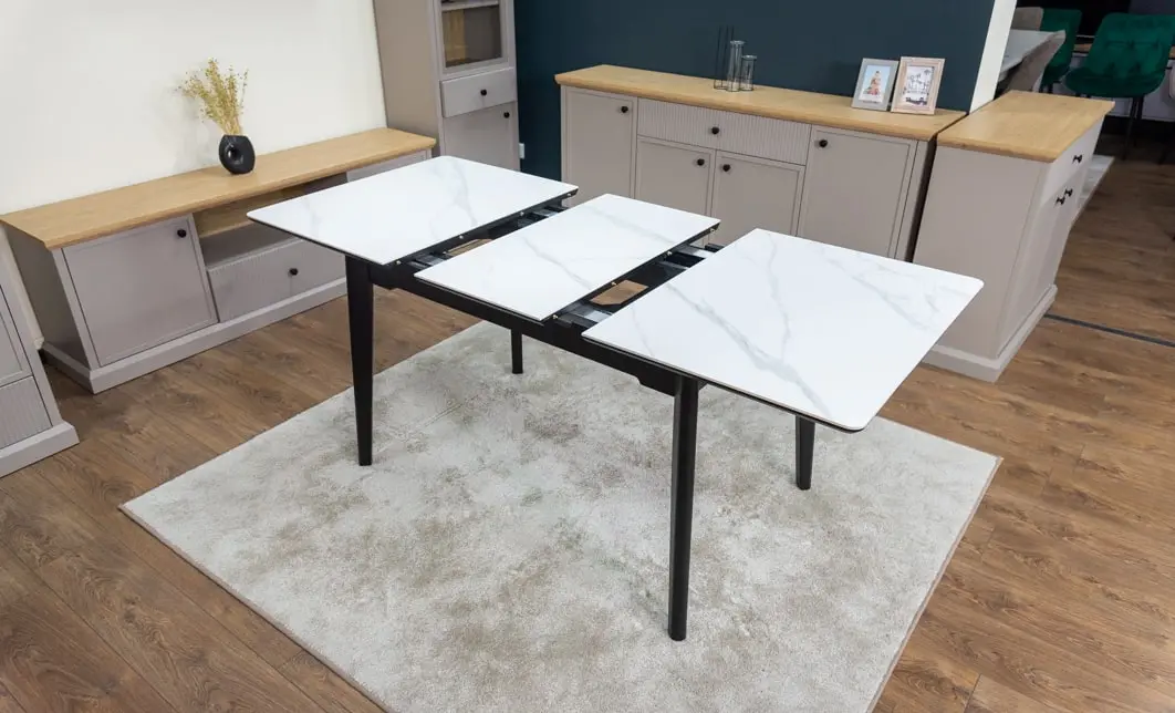 Set Masă Living Extensibilă KJT4711-1 Alb cu 4 Scaune KJC176 Verde 7
