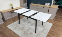 Set Masă Living Extensibilă KJT4711-1 Alb cu 4 Scaune KJC176 Verde 7