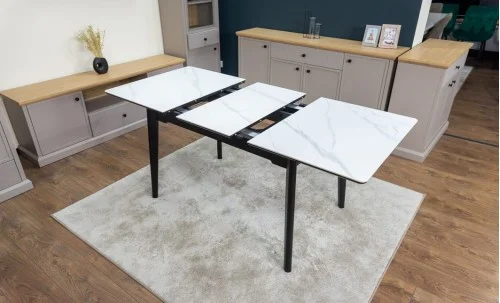 Set Masă Living Extensibilă KJT4711-1 Alb cu 4 Scaune KJC176 Verde