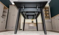 Set Masă Living Extensibilă KJT4711-1 Alb cu 4 Scaune Tapițate DCM2001AF Gri 6