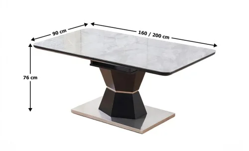 Masă Living Extensibilă Blat Ceramic KJT4712 Gri
