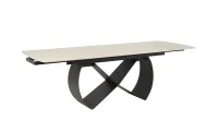 Set Masă Living Extensibilă Blat Ceramic KJT4714 cu 6 Scaune Living Rotative DCM0112 Bej 3