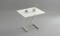 Masă Living Extensibilă KJT5401 cu Alb 4
