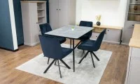 Set Masă Living Extensibilă KJT546 Gri cu 4 Scaune Tapițate KJC356 Negre 5
