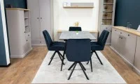 Set Masă Living Extensibilă KJT546 Gri cu 4 Scaune Tapițate KJC356 Negre 7