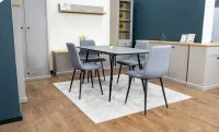 Set Masă Living Extensibilă KJT546 Gri cu 4 Scaune Tapițate KJC5341 Gri 8