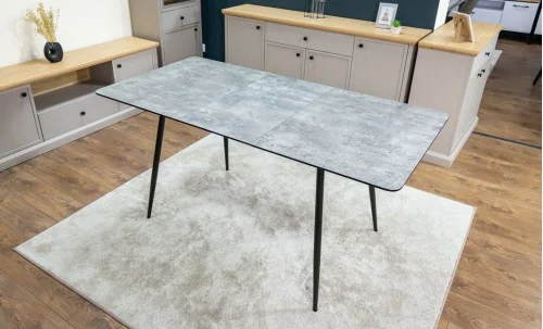 Set Masă Living Extensibilă KJT546 Gri cu 4 Scaune Tapițate KJC356 Gri
