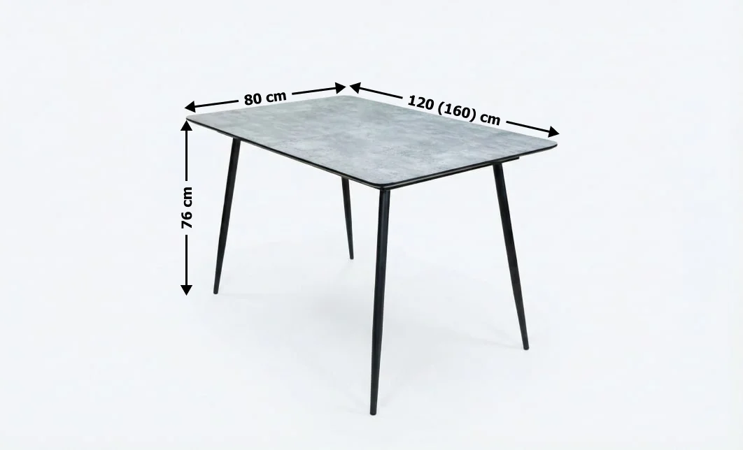 Set Masă Living Extensibilă KJT546 Gri cu 4 Scaune Tapițate KJC356 Gri 5