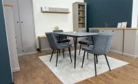 Set Masă Living Extensibilă KJT546 Gri cu 4 Scaune Tapițate DCM2001AF Gri 8